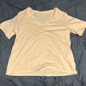 Banana Republic Light Peach V-Neck Tee